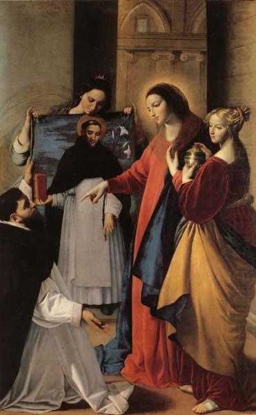 MAINO, Fray Juan Bautista The Virgin,with St.Mary Magdalen and St.Catherine,Appears to a Dominican Monk in Seriano china oil painting image